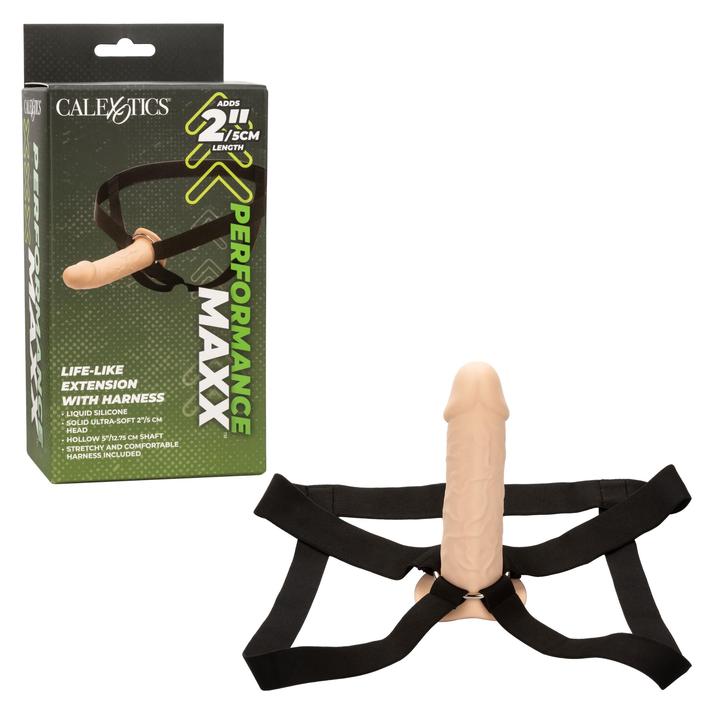 Performance Maxx Life-Like Extension With Harness - Ivory-Harnesses & Strap-Ons-CalExotics-Andy's Adult World