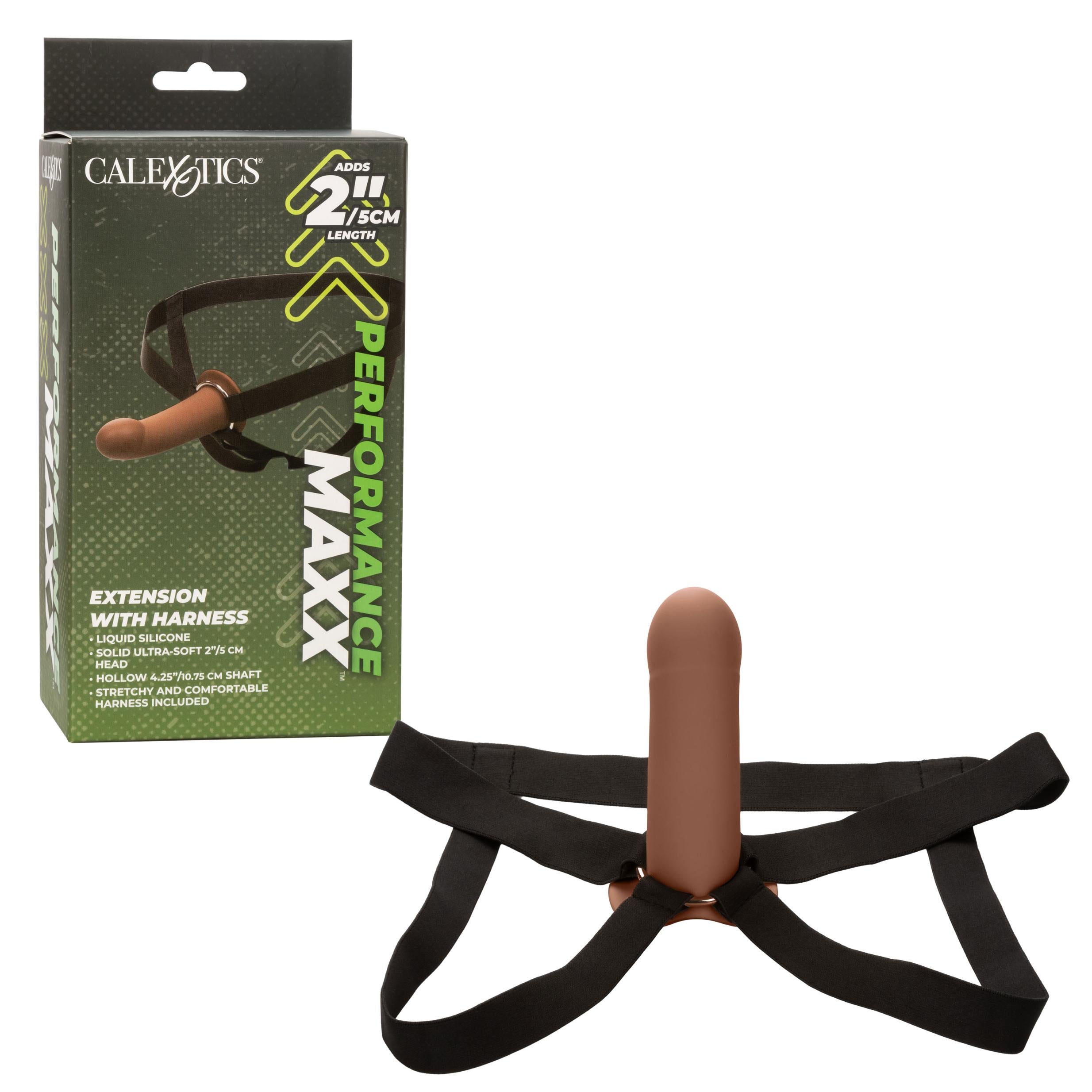 Performance Maxx Extension With Harness - Brown-Harnesses & Strap-Ons-CalExotics-Andy's Adult World