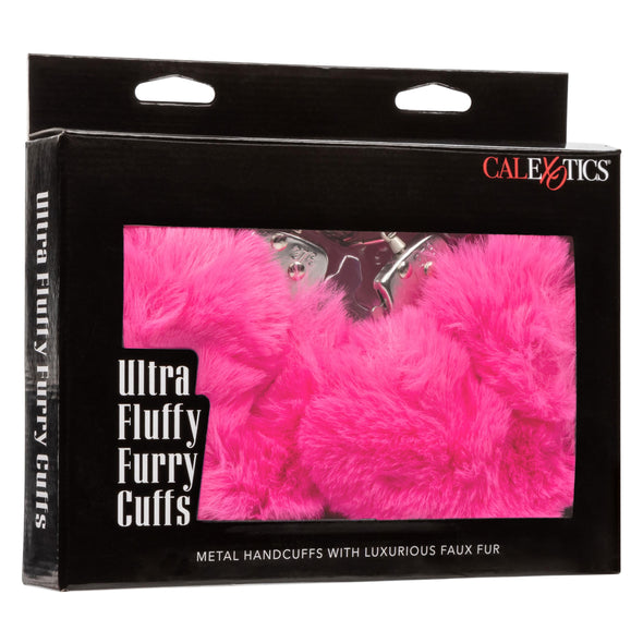 Ultra Fluffy Furry Cuffs - Pink-Bondage & Fetish Toys-CalExotics-Andy's Adult World