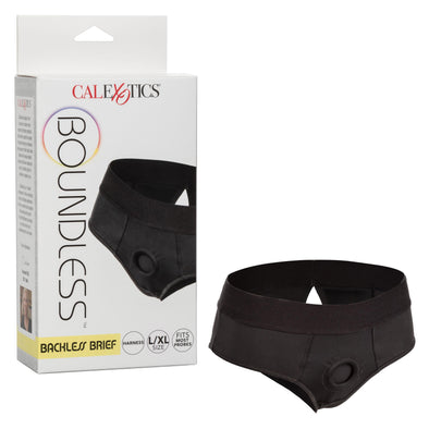Boundless Backless Brief - L-xl - Black-Lingerie & Sexy Apparel-CalExotics-Andy's Adult World
