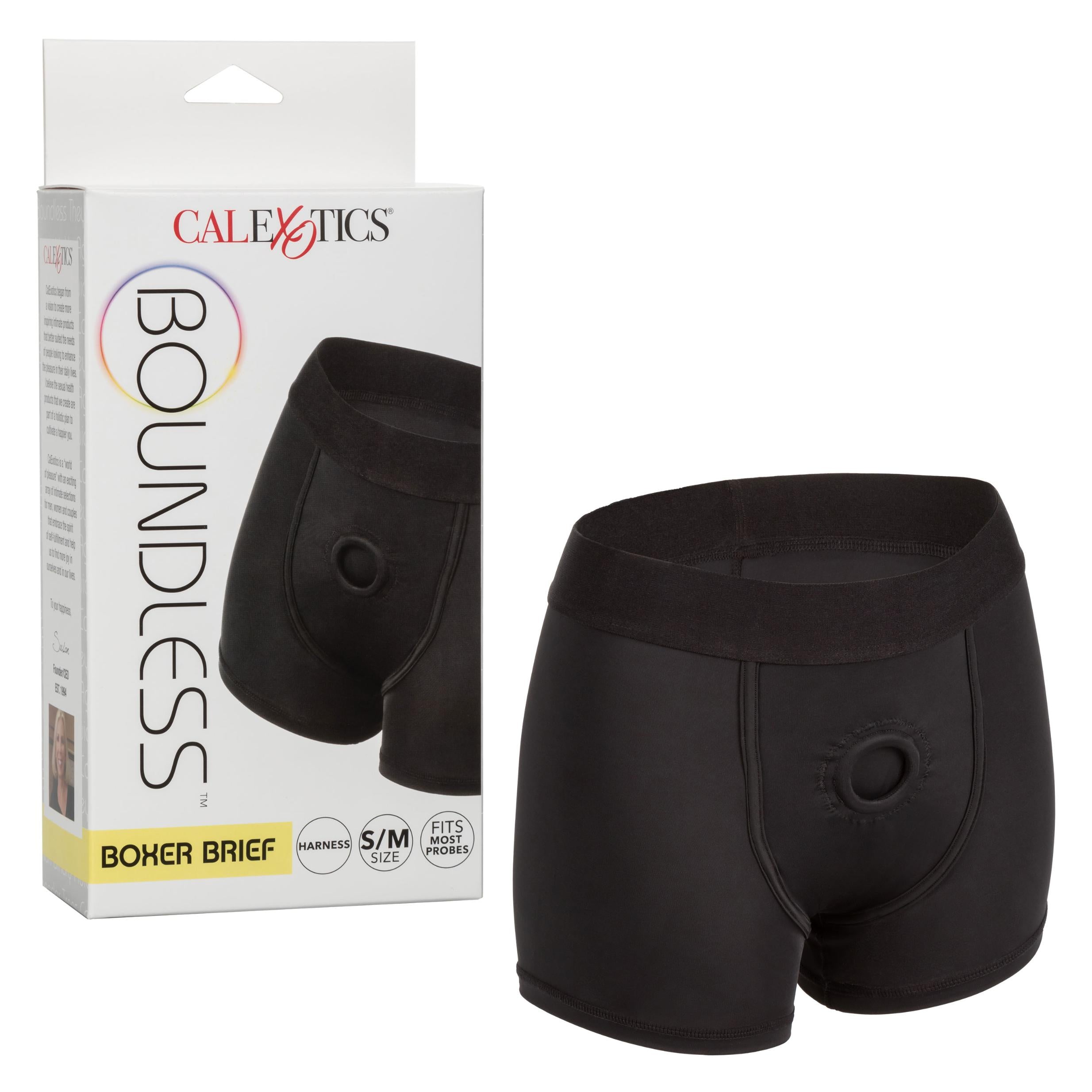 Boundless Boxer Brief - S-m - Black-Lingerie & Sexy Apparel-CalExotics-Andy's Adult World