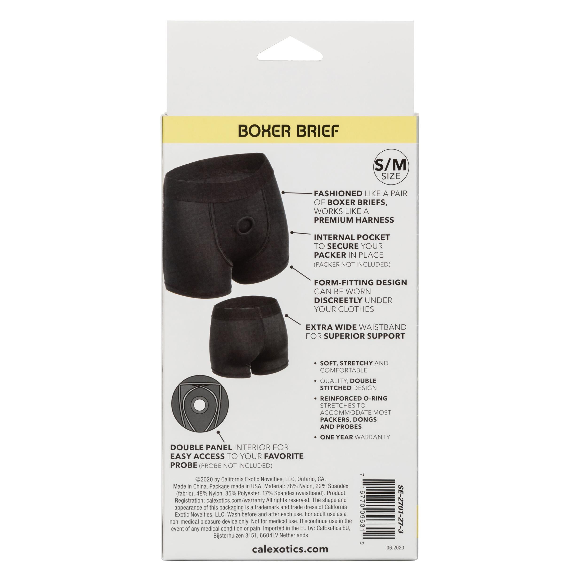 Boundless Boxer Brief - S-m - Black-Lingerie & Sexy Apparel-CalExotics-Andy's Adult World