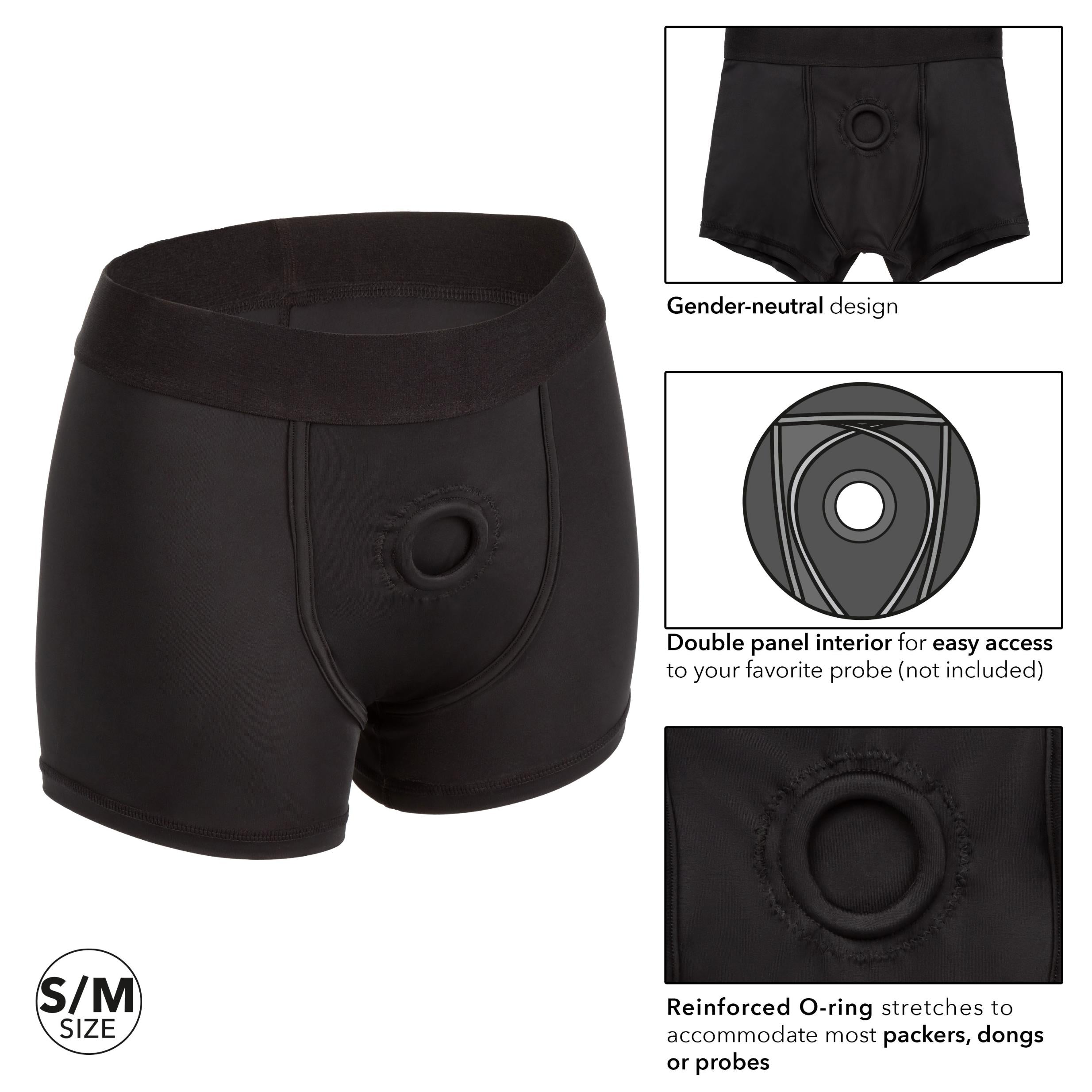 Boundless Boxer Brief - S-m - Black-Lingerie & Sexy Apparel-CalExotics-Andy's Adult World