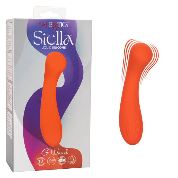 Stella Liquid Silicone G-Wand - Orange-Vibrators-CalExotics-Andy's Adult World
