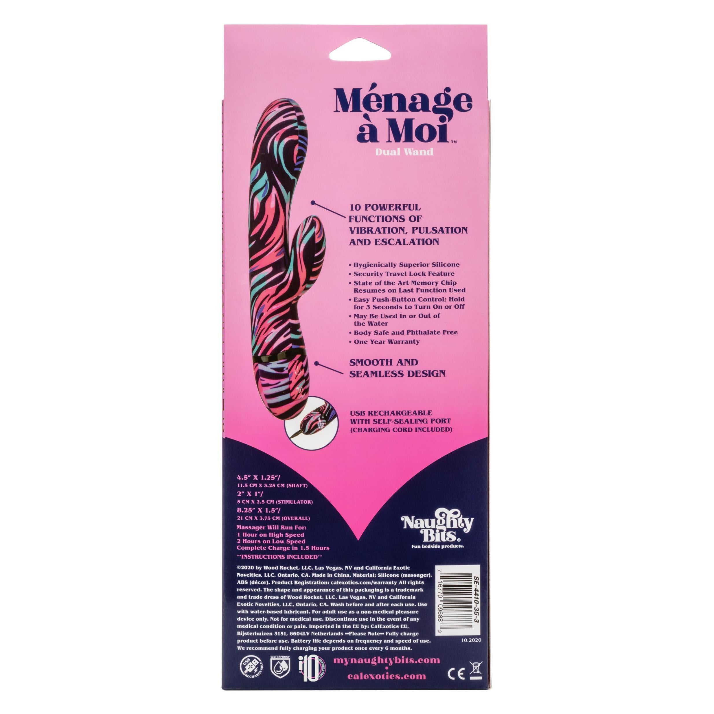 Naughty Bits Menage a Moi Dual Wand-Vibrators-CalExotics-Andy's Adult World