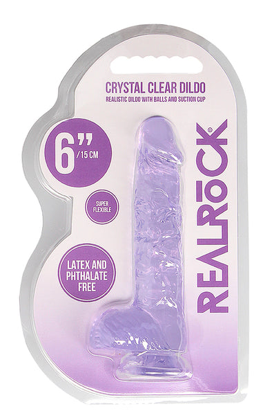 6 Inch Realistic Dildo With Balls - Purple-Dildos & Dongs-Shots RealRock-Andy's Adult World