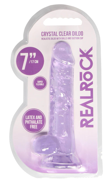 7 Inch Realistic Dildo With Balls - Purple-Dildos & Dongs-Shots RealRock-Andy's Adult World
