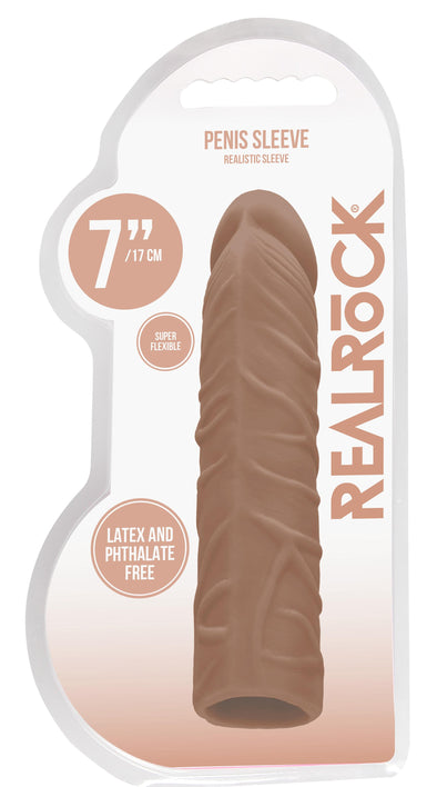 7 Inch Penis Sleeve - Tan-Dildos & Dongs-Shots RealRock-Andy's Adult World