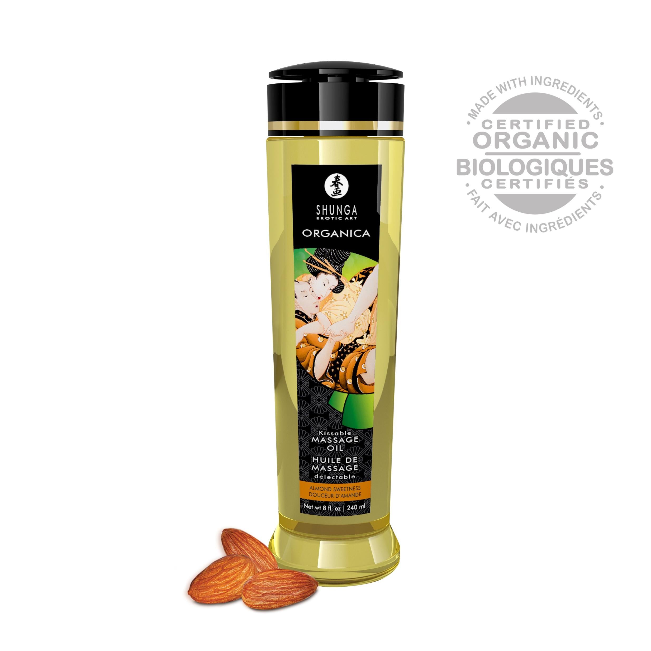 Organica Massage Oils - Almond Sweetness - 8 Fl. Oz.-Lubricants Creams & Glides-Shunga-Andy's Adult World
