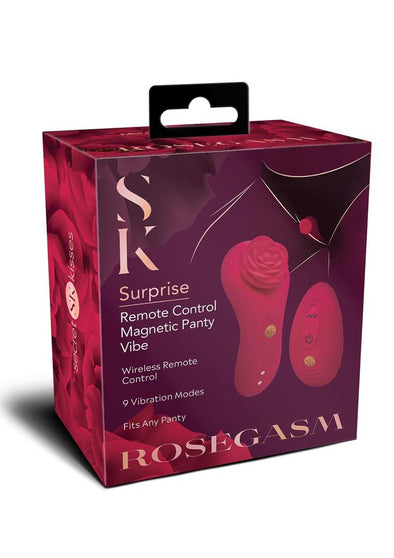 Rosegasm Rose Surprise Panty Vibe - Red-Vibrators-Secret Kisses-Andy's Adult World