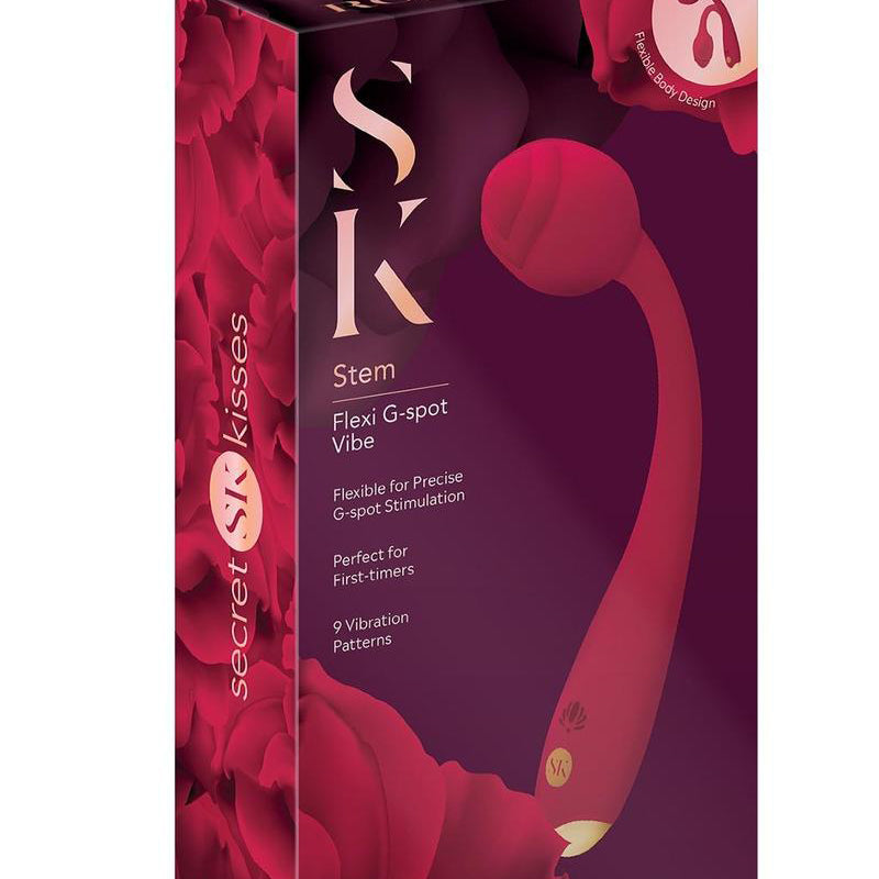 Rosegasm Long Stem Flexi G-Spot Vibe Rose - Red-Vibrators-Secret Kisses-Andy's Adult World