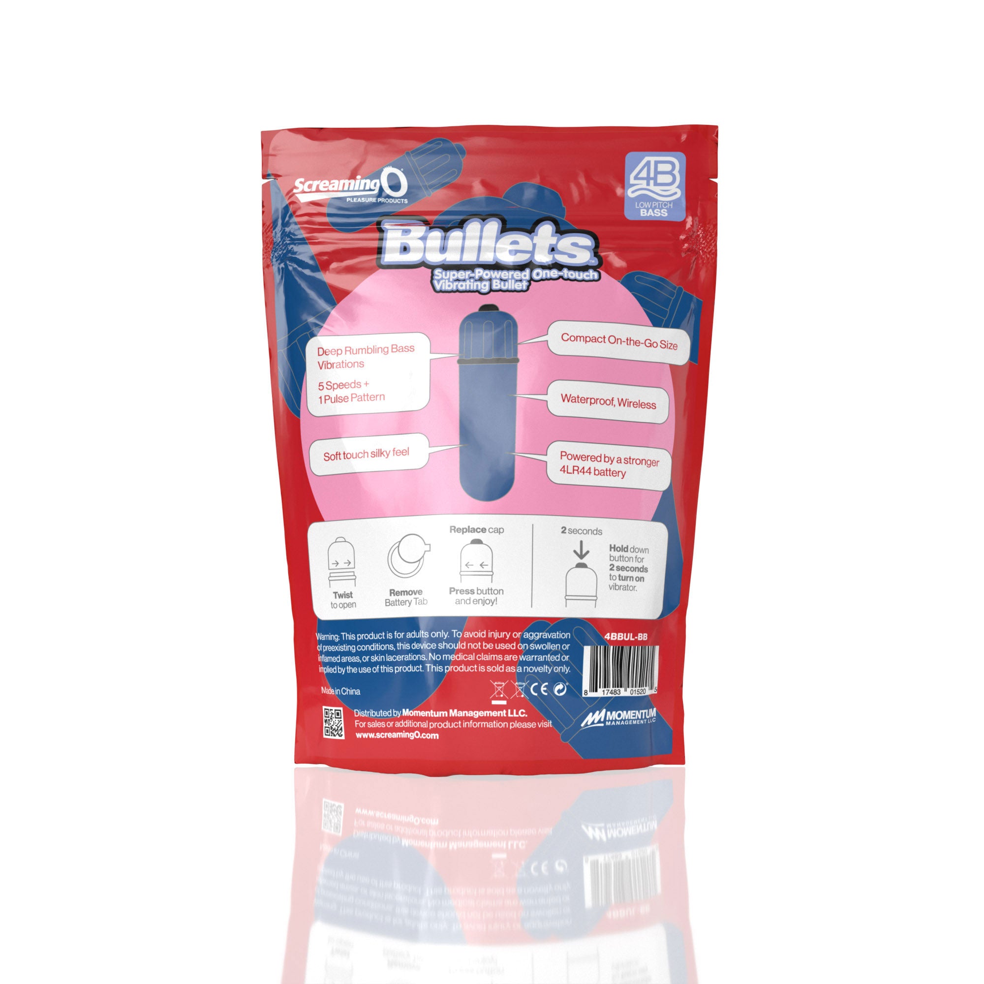 Screaming O 4b - Bullet - Super Powered One Touch Vibrating Bullet - Blueberry-Clit Stimulators-Screaming O-Andy's Adult World