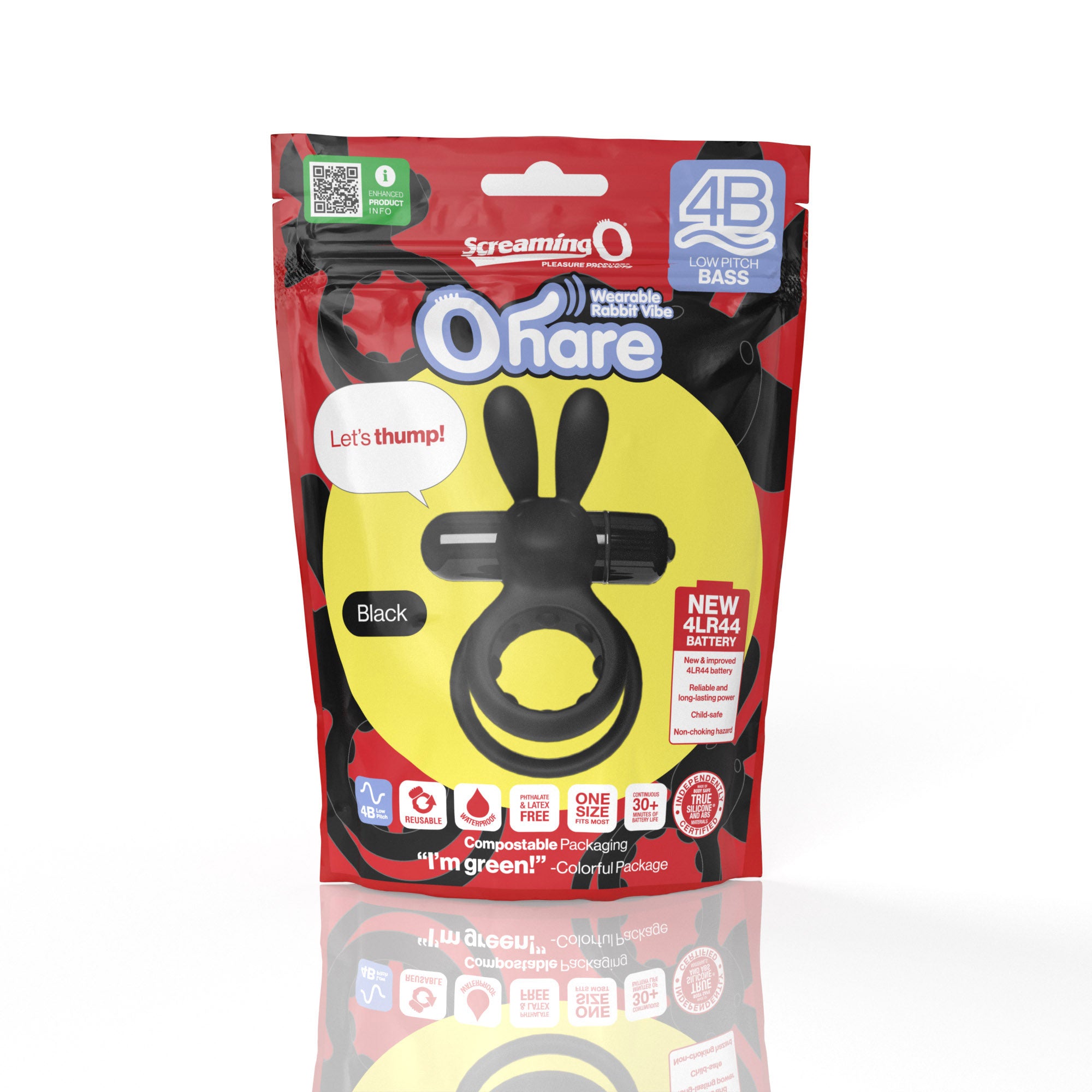 Screaming O 4b - Ohare Wearable Rabbit Vibe - Black-Cockrings-Screaming O-Andy's Adult World
