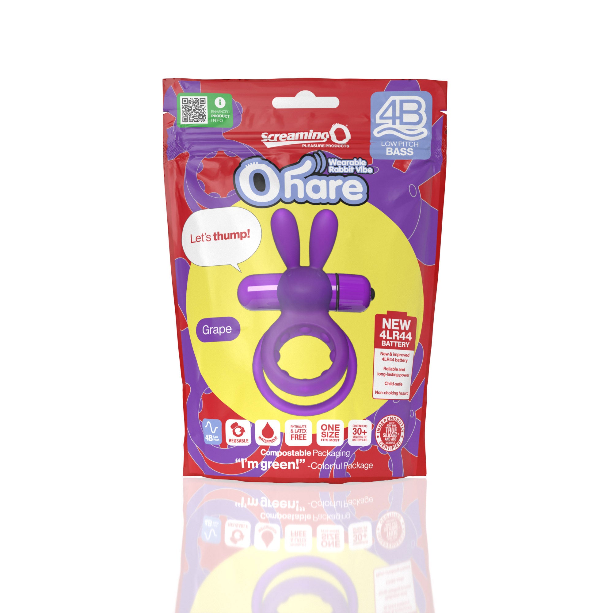 Screaming O 4b - Ohare Wearable Rabbit Vibe - Grape-Cockrings-Screaming O-Andy's Adult World