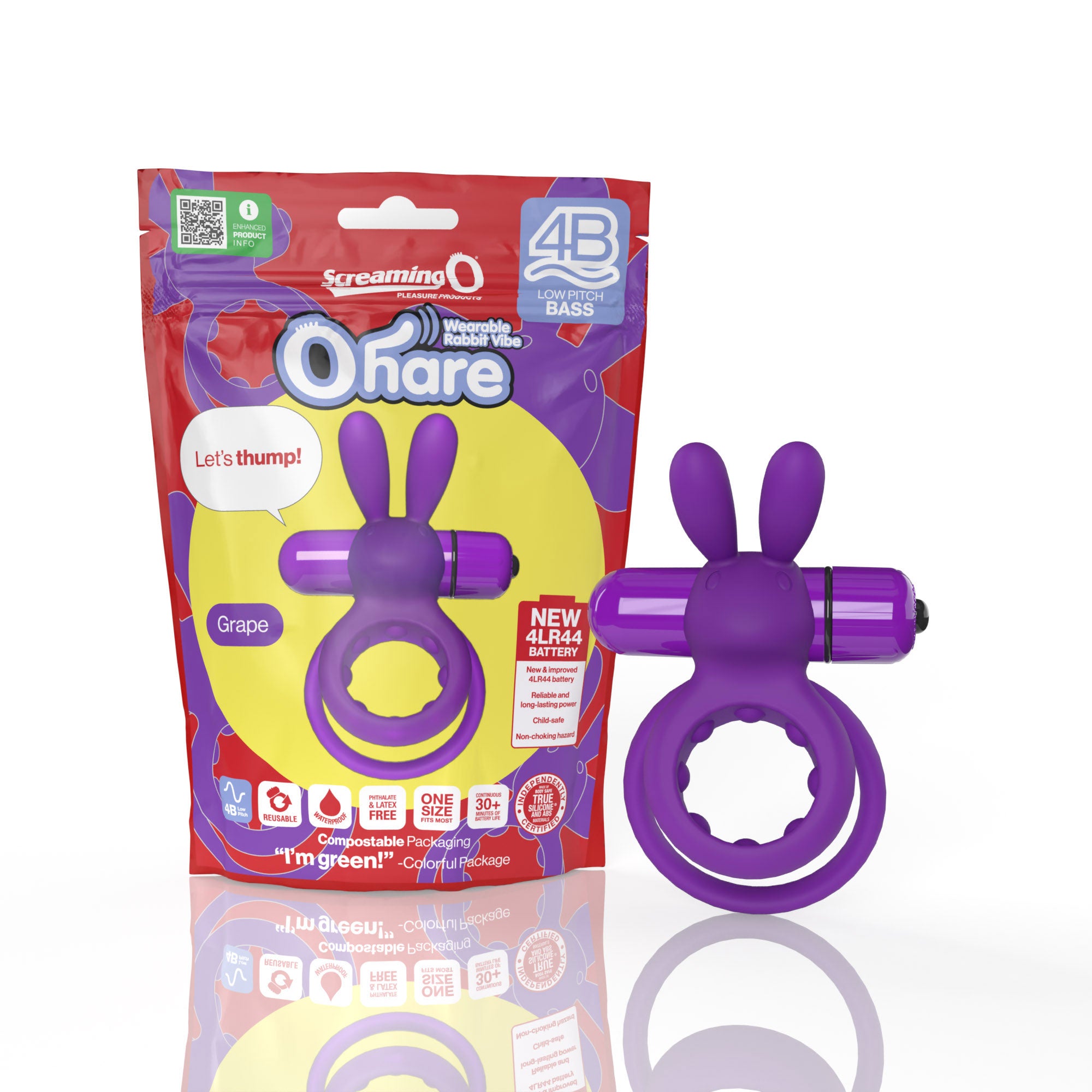 Screaming O 4b - Ohare Wearable Rabbit Vibe - Grape-Cockrings-Screaming O-Andy's Adult World