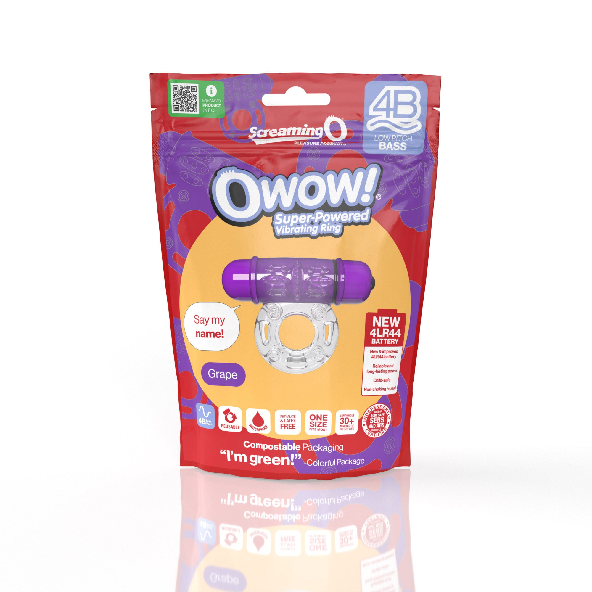 Screaming O 4b - Owow Super Powered Vibrating Ring - Grape-Cockrings-Screaming O-Andy's Adult World