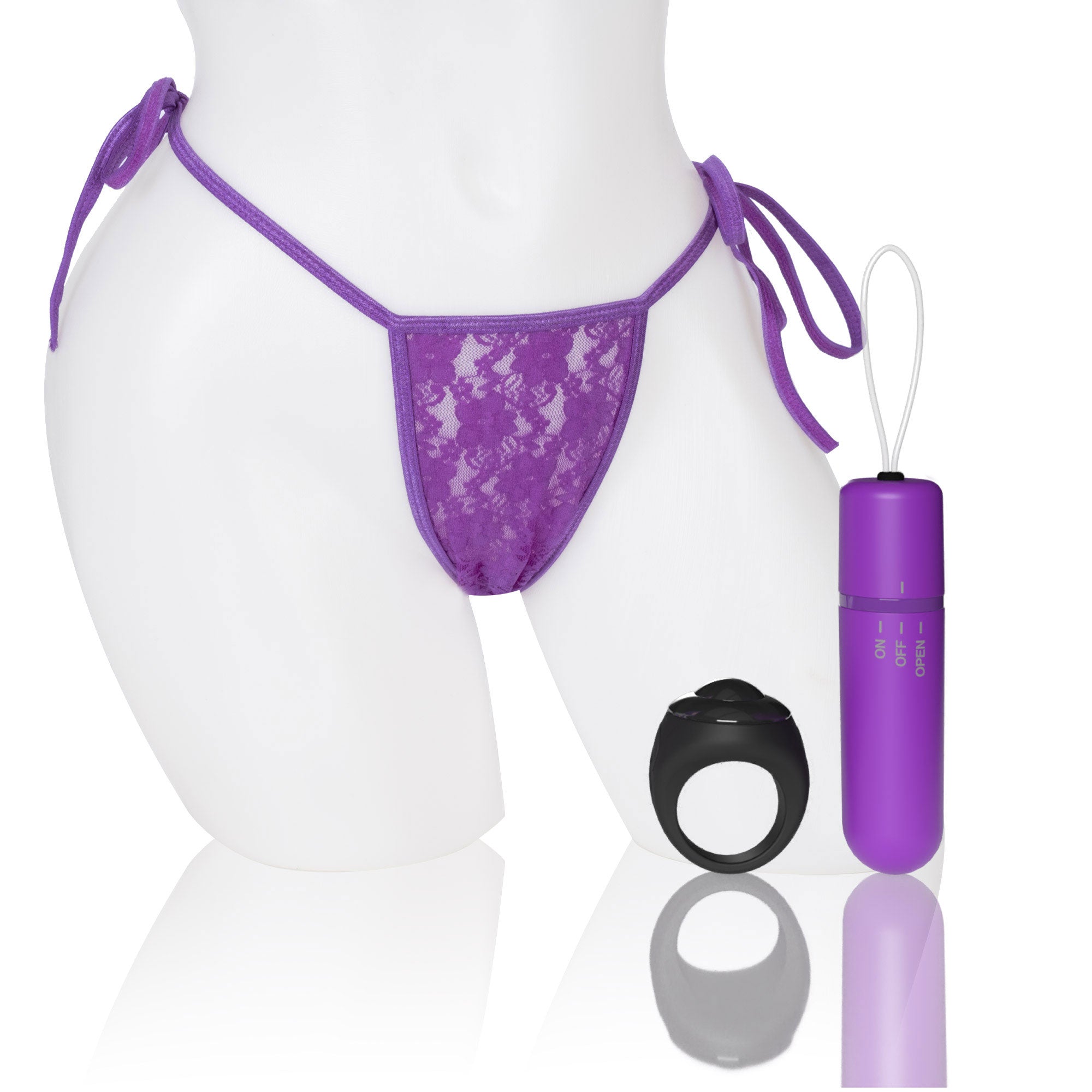 Screaming O 4t - Vibrating Panty Set With Remote Control Ring - Grape-Vibrators-Screaming O-Andy's Adult World