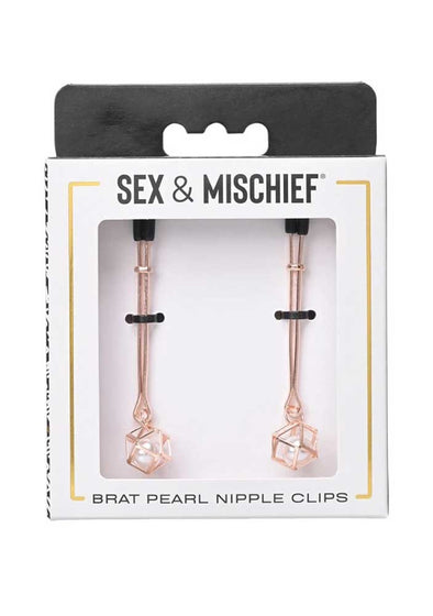 Brat Pearl Nipple Clips - Rose Gold-Nipple Stimulators-Sportsheets-Andy's Adult World