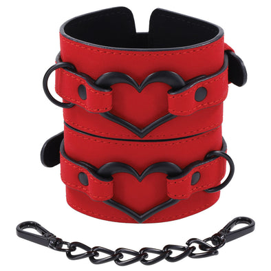 Amor Handcuffs - Red-Bondage & Fetish Toys-Sportsheets-Andy's Adult World