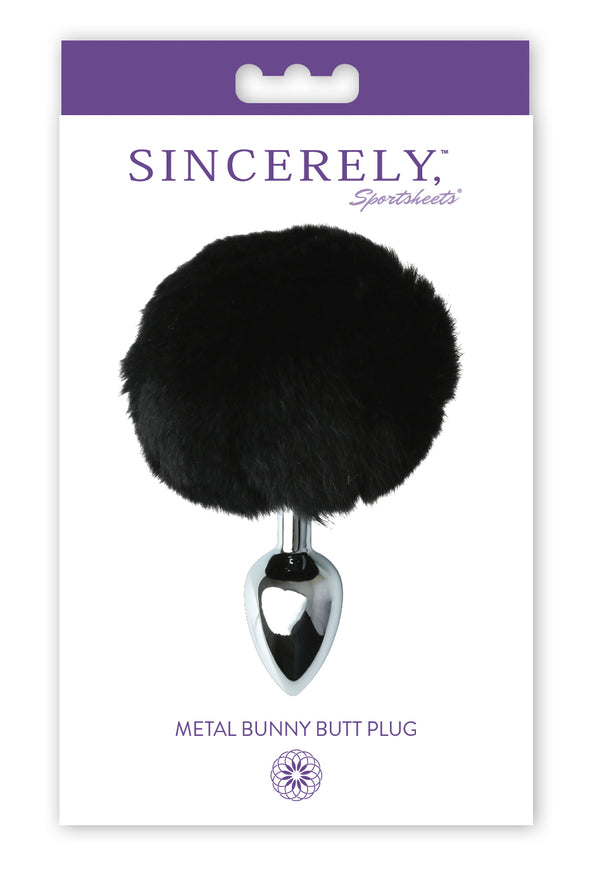 Sincerely Metal Bunny Butt Plug - Black