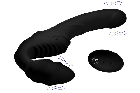 Pro Rider 9x Vibrating Silicone Strapless  Strap on With Remote Control