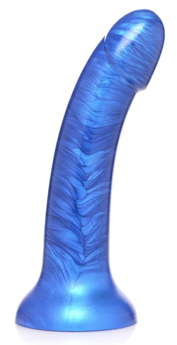 G-Tastic 7 Inch Metallic Silicone Dildo - Blue-Dildos & Dongs-XR Brands Strap U-Andy's Adult World