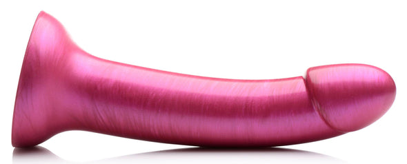 G-Tastic 7 Inch Metallic Silicone Dildo - Pink-Dildos & Dongs-XR Brands Strap U-Andy's Adult World