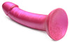 G-Tastic 7 Inch Metallic Silicone Dildo - Pink-Dildos & Dongs-XR Brands Strap U-Andy's Adult World