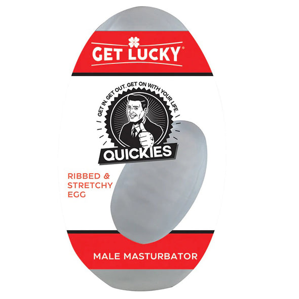 Get Lucky Quickies Ribbed and Stretchy Egg Male Masturbator-Masturbation Aids for Males-Voodoo Toys-Andy's Adult World