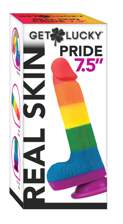Get Lucky Real Skin - Pride 7.5 Inch-Dildos & Dongs-Voodoo Toys-Andy's Adult World