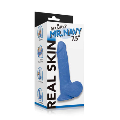 Get Lucky Ms. Navy 7.5 Inch Dildo - Blue-Dildos & Dongs-Voodoo Toys-Andy's Adult World