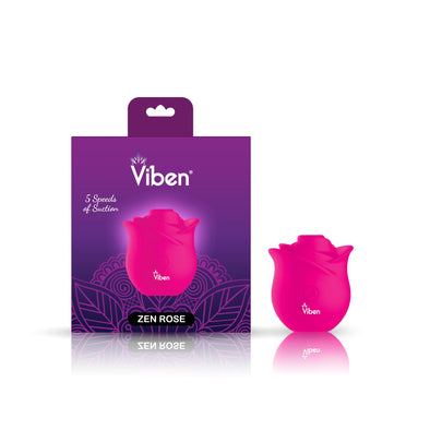 Zen Rose - Hot Pink - Handheld Rose Clitoral and Nipple Stimulator - Presale Only-Vibrators-Viben-Andy's Adult World
