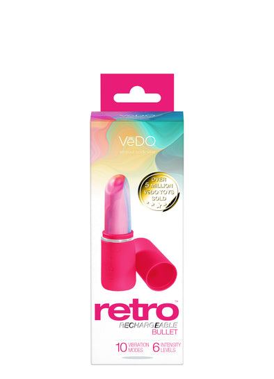 Retro Rechargeable Bullet - Pink-Vibrators-VeDO-Andy's Adult World