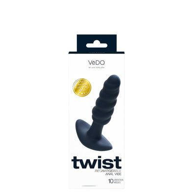 Twist Rechargeable Anal Vibe - Black Pearl-Anal Toys & Stimulators-VeDO-Andy's Adult World