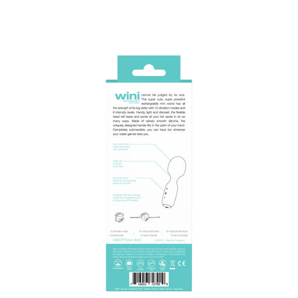 Wini Rechargeable Mini Wand - Turquoise-Massagers-VeDO-Andy's Adult World