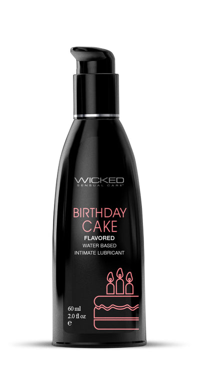 Aqua Birthday Cake Flavored Water Based Lubricant - 2 Oz-Lubricants Creams & Glides-Wicked Sensual Care-Andy's Adult World