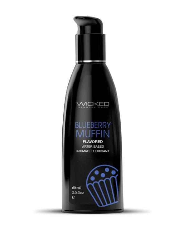 Aqua Blueberry Muffin Water Flavored Water- Based Lubricant - 2 Fl Oz-60ml-Lubricants Creams & Glides-Wicked Sensual Care-Andy's Adult World