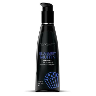 Aqua Blueberry Muffin Water Flavored Water- Based Lubricant - 4 Fl Oz-120ml-Lubricants Creams & Glides-Wicked Sensual Care-Andy's Adult World