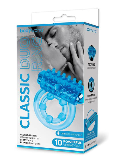 Bodywand Rechargeable Classic Duo Ring - Blue-Cockrings-Bodywand-Andy's Adult World