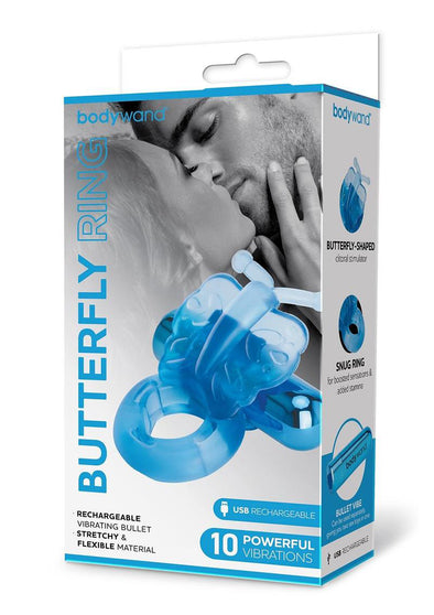 Bodywand Rechargeable Butterfly Ring - Blue-Cockrings-Bodywand-Andy's Adult World