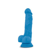 Neo - 7.5 Inch Dual Density Cock With Balls - Neon Blue