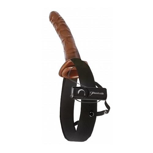 Fetish Fantasy Series 10&quot; Chocolate Dream Vibrating Hollow Strap-On