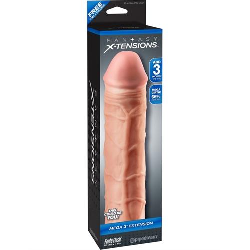 Fantasy X-Tension Mega 3-Inch Extension - Flesh
